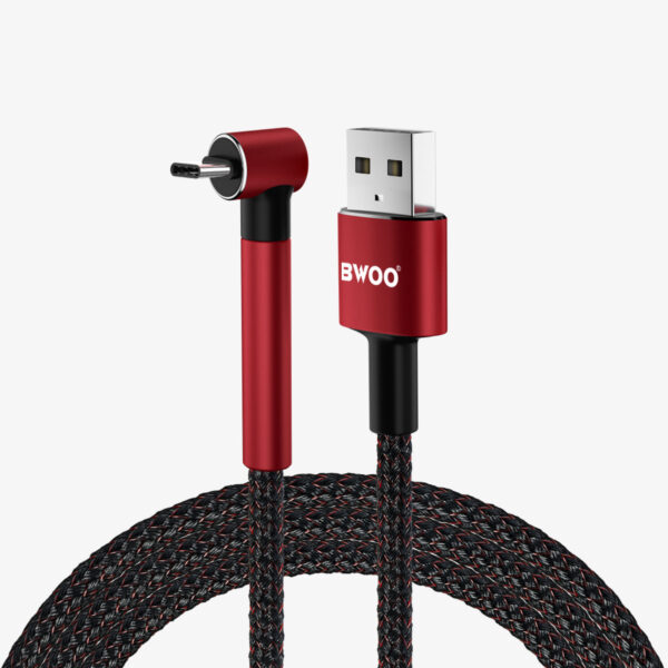 BWOO 2.4A 90 Degree USB-A to Lightning Gaming Cable